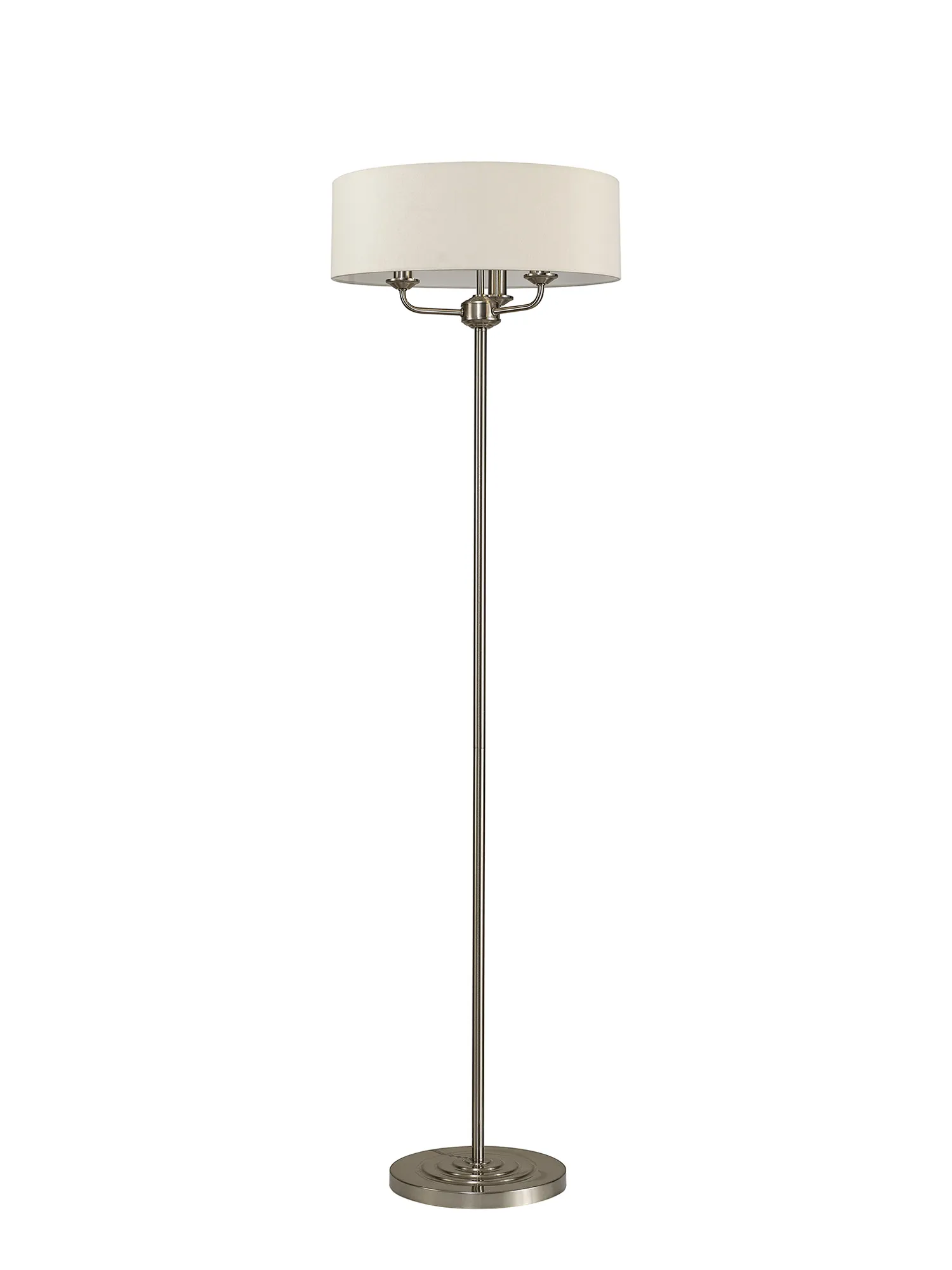 Banyan 45cm 3 Light Floor Lamp Satin Nickel, Nude Beige DK0925  Deco Banyan SN NU